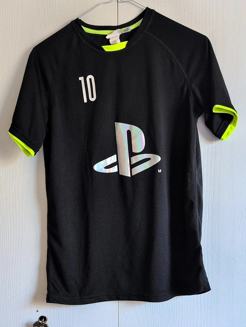 H&M PlayStation 10 Sport jersey Boys 12-14 Black PlayStation Jersey Like New